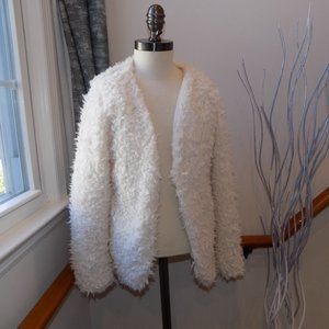 MADE IN YIFAN Pale Pink Sherpa/Faux Fur Jacket Coat Size Medium